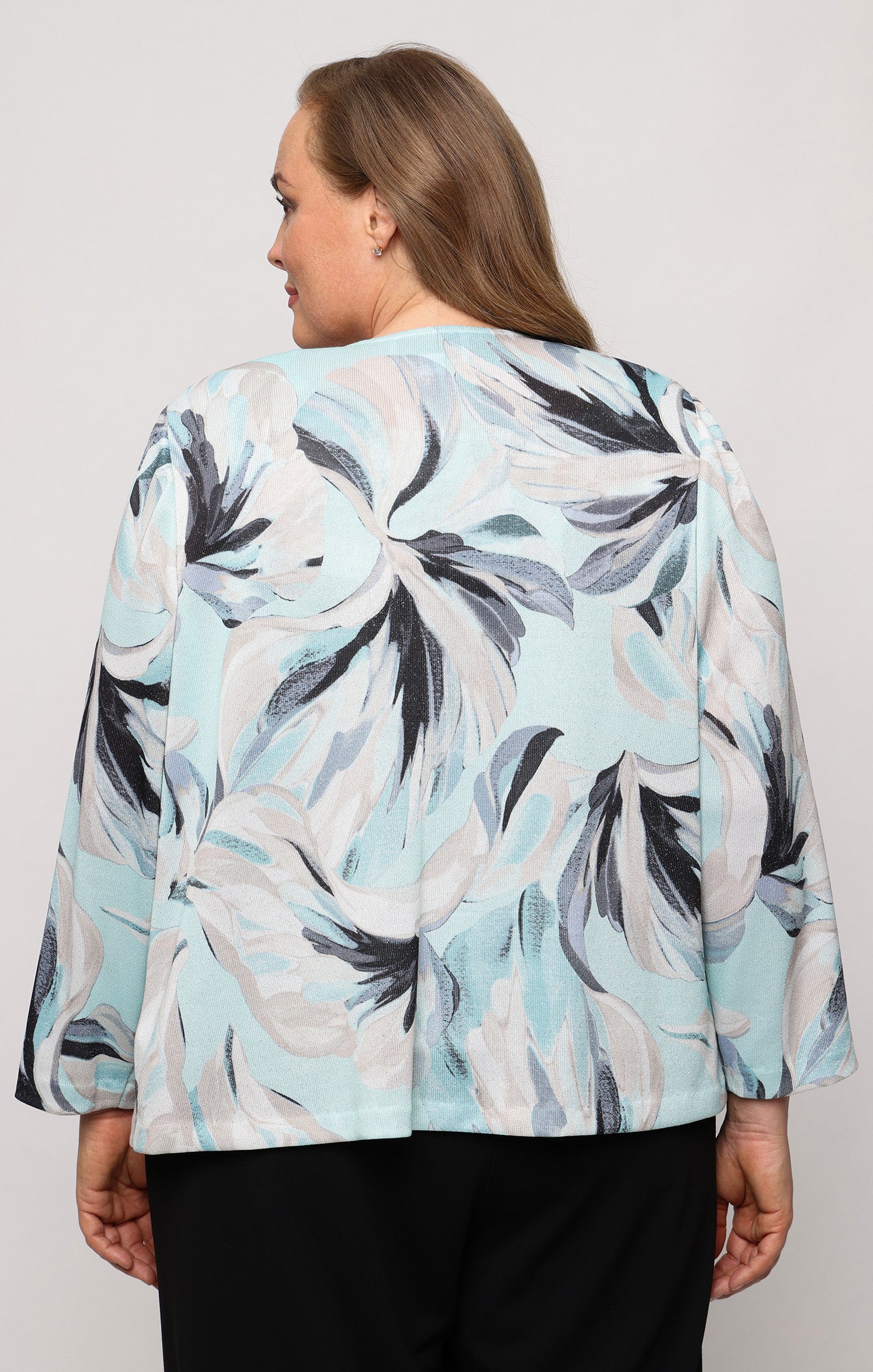 Plus 3/4 Sleeve Metallic Knit Twinset - Image 3