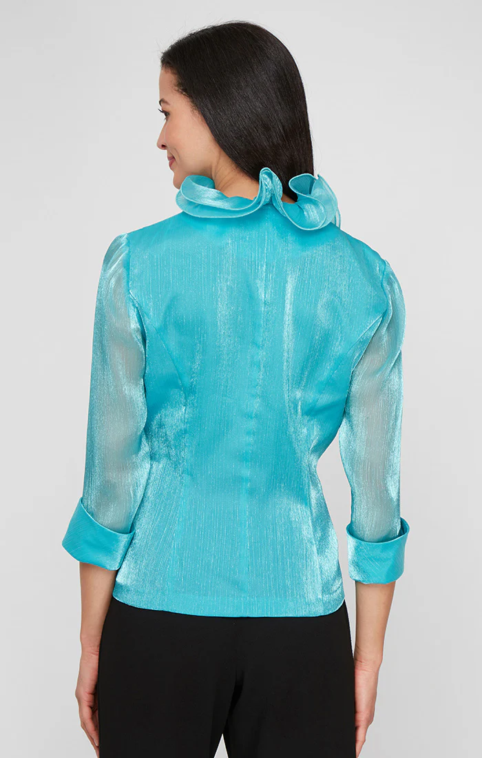 Chiffon Blouse with Ruffle Neckline - Image 4