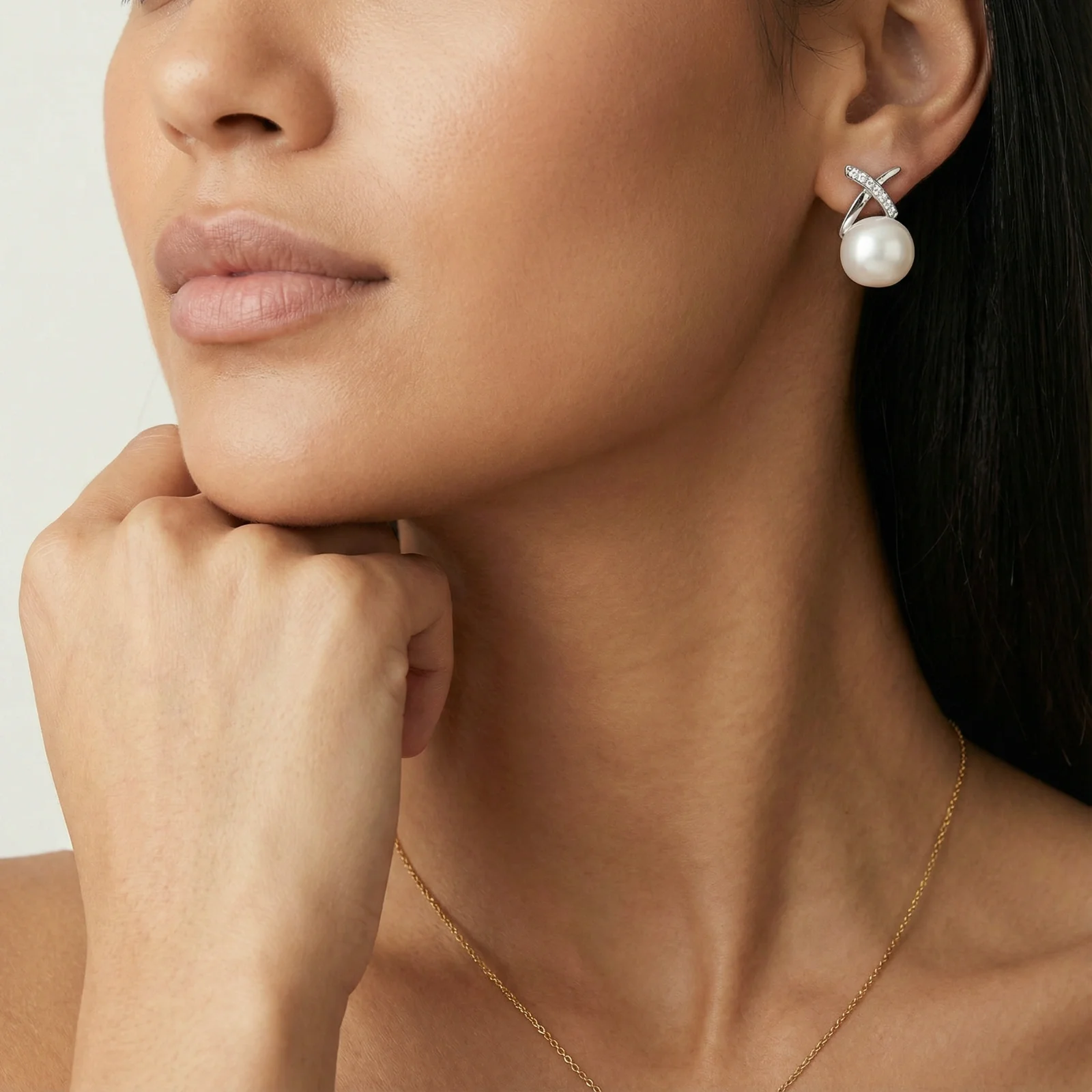 Luminous Pearl Drop Earrings - Image 2