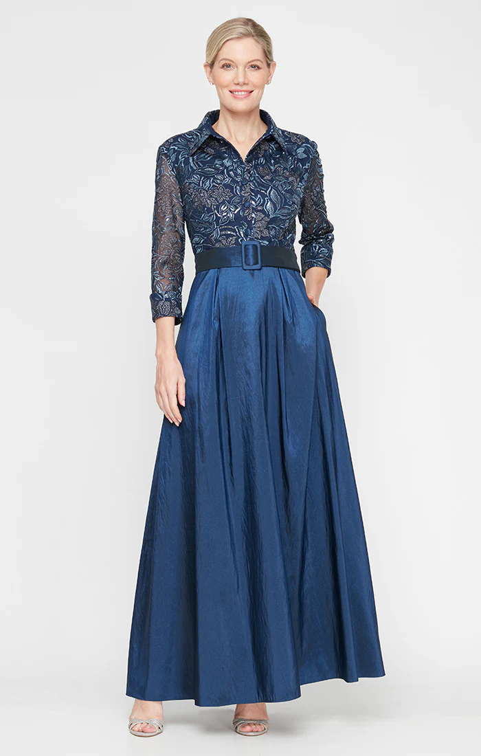 Embroidered Tulle A-Line Dress