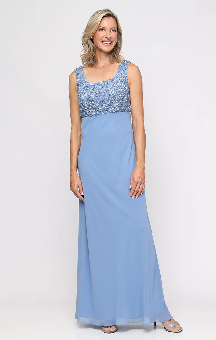 Empire Waist Dress With Open Soutache Jacket - Image 3