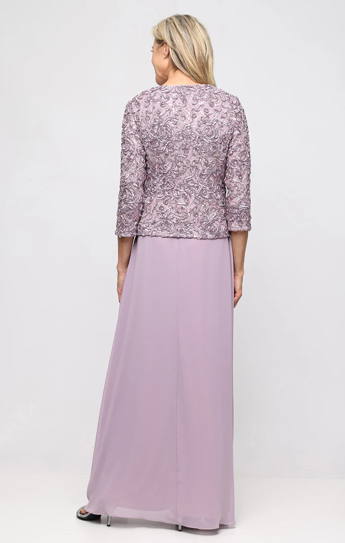 Empire Waist Dress with Soutache Lace Bodice & Jacket - Image 8