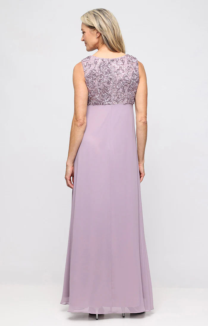 Empire Waist Dress with Soutache Lace Bodice & Jacket - Image 9
