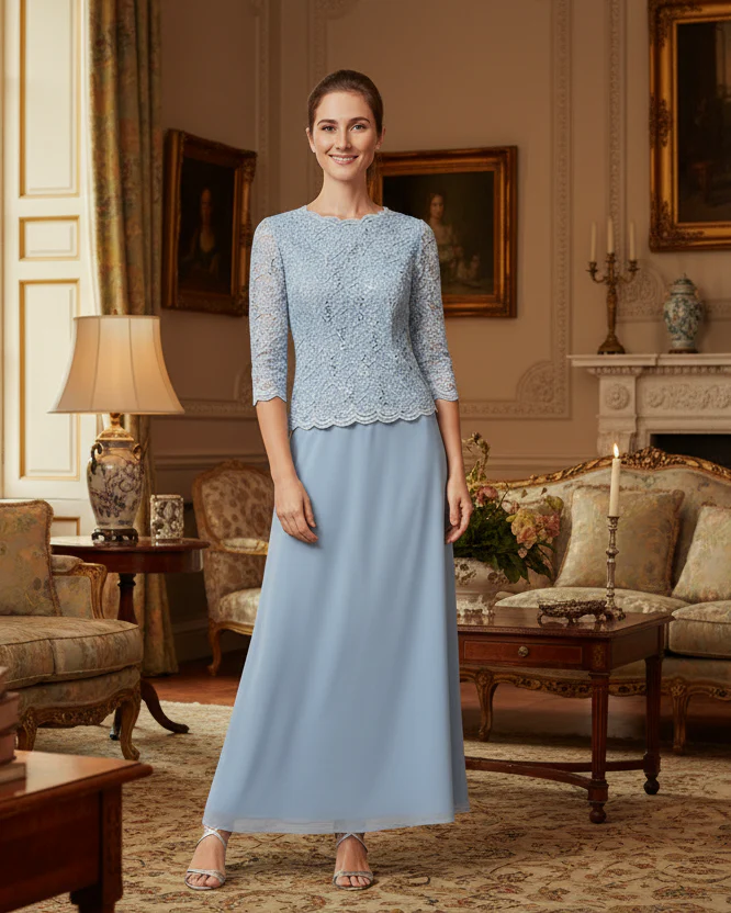 Juliet Sequin Lace & Chiffon Gown - Image 4
