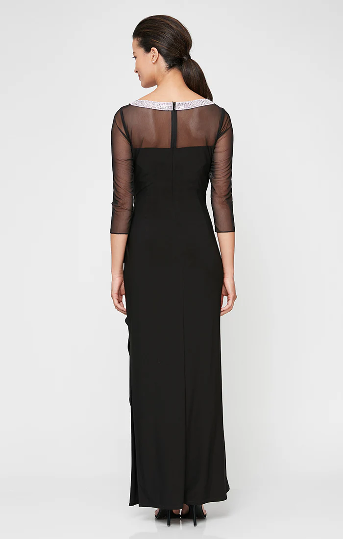 Petite Maya Long Matte Jersey Ruched Dress - Image 2