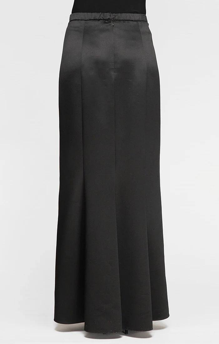 Long Satin Skirt with Fishtail Back Detail - Image 2