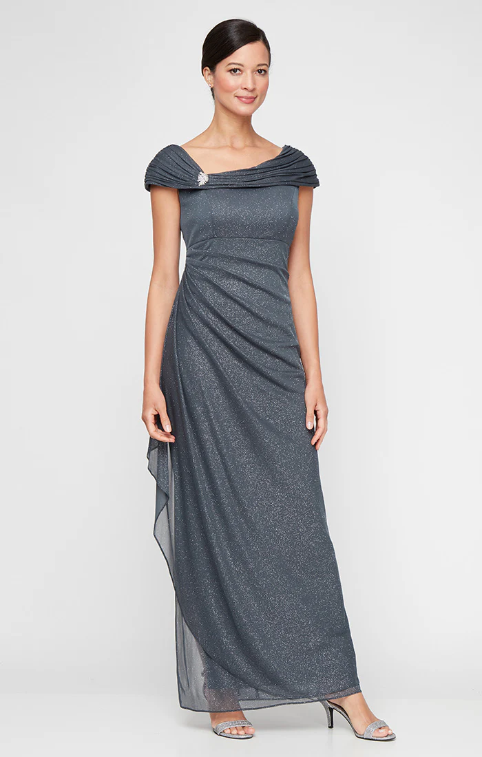 Jessica Glitter Mesh Dress with L-Neckline - Image 9