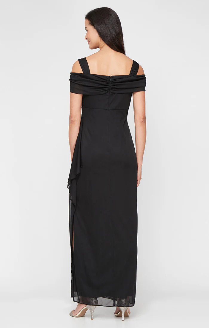 Petite Lindsay Cold Shoulder Mesh Gown - Image 3