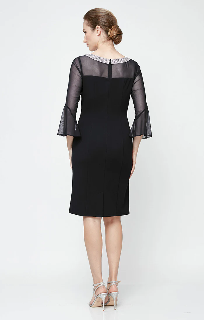 Petite Olivia Illusion Neck Crepe Dress - Image 2