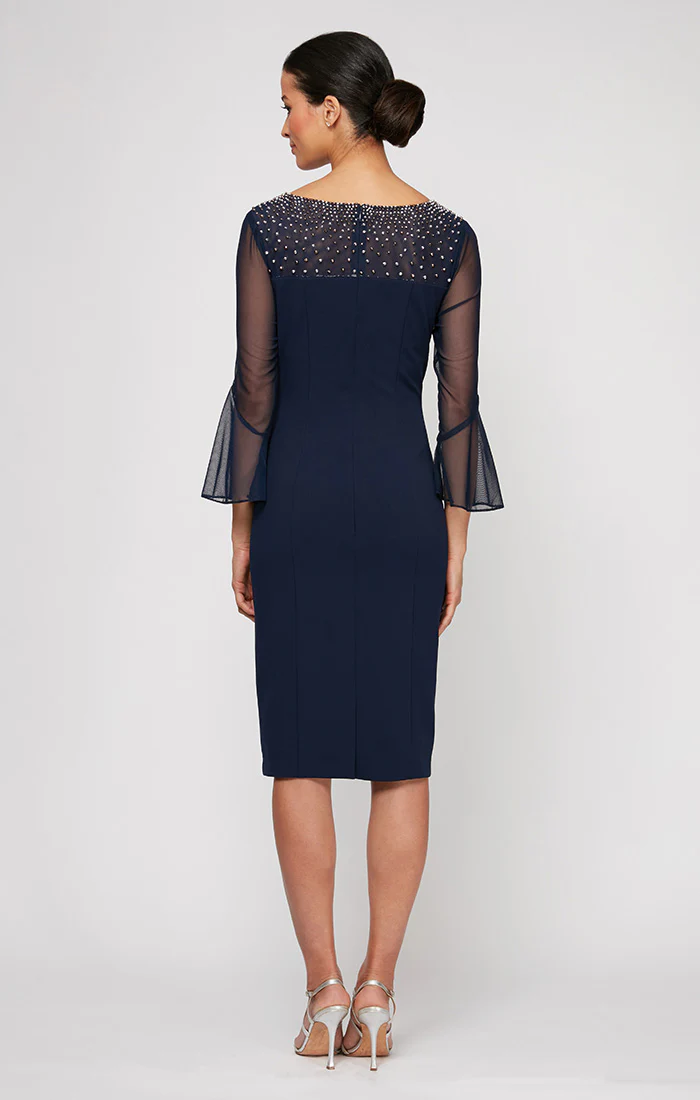 Petite Gabrielle Bell Sleeved Crepe Dress - Image 2