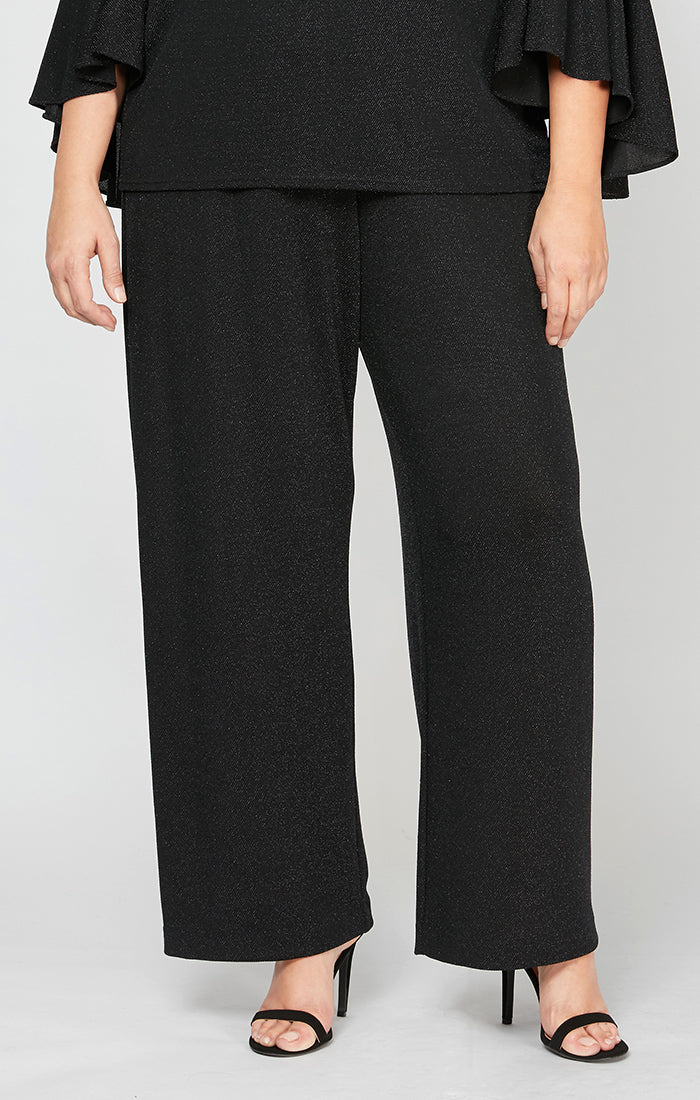 Plus Straight Leg Metallic Knit Pant - Image 3