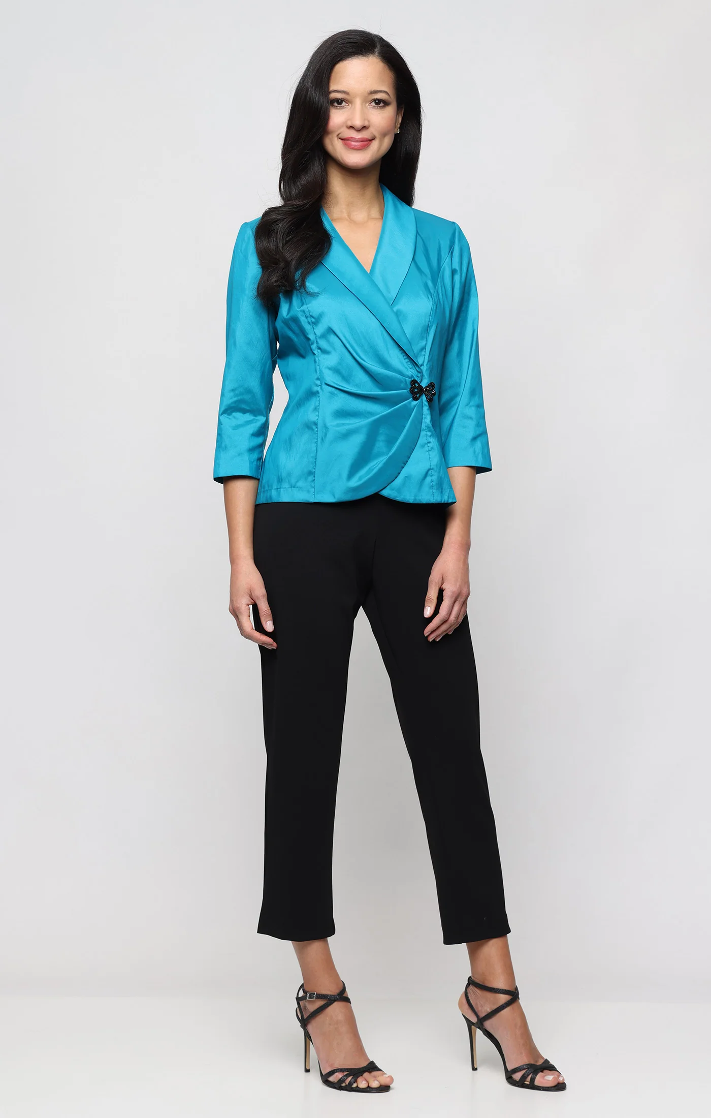 3/4 Sleeve Taffeta Blouse - Image 5