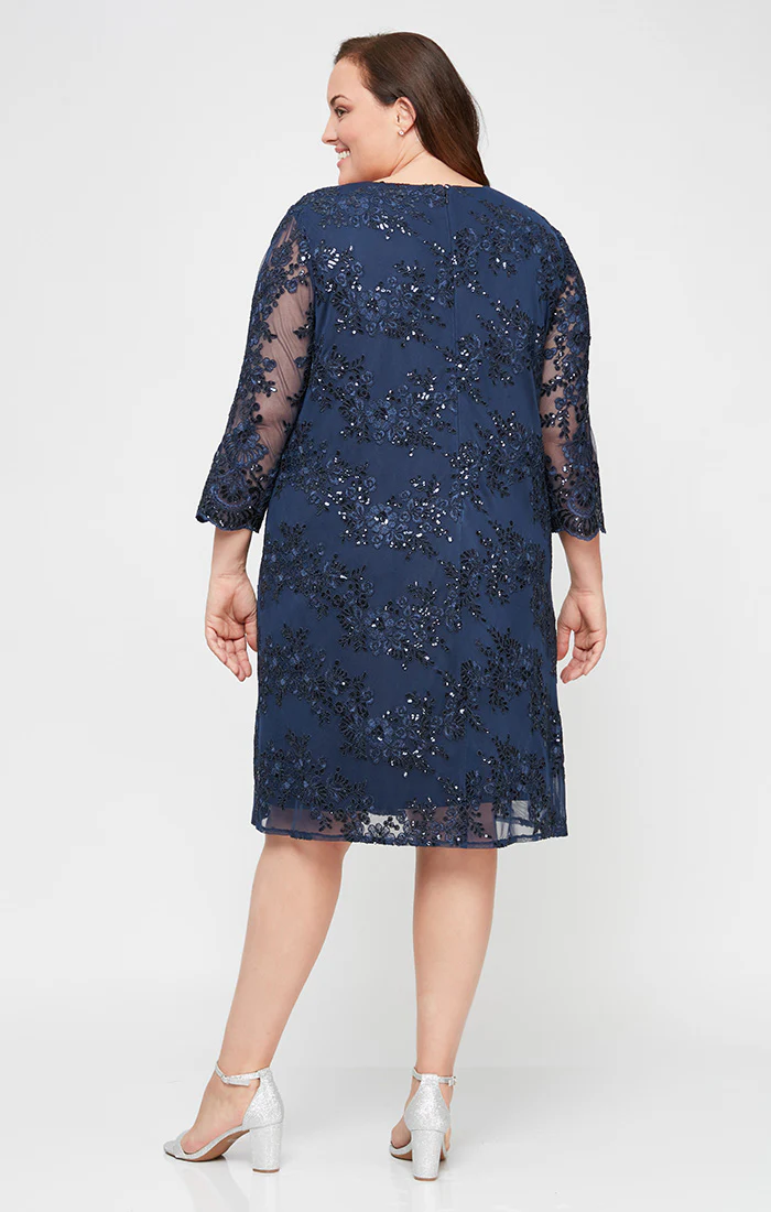 Plus Attached Sequin Detail Jacket Dress - Image 2