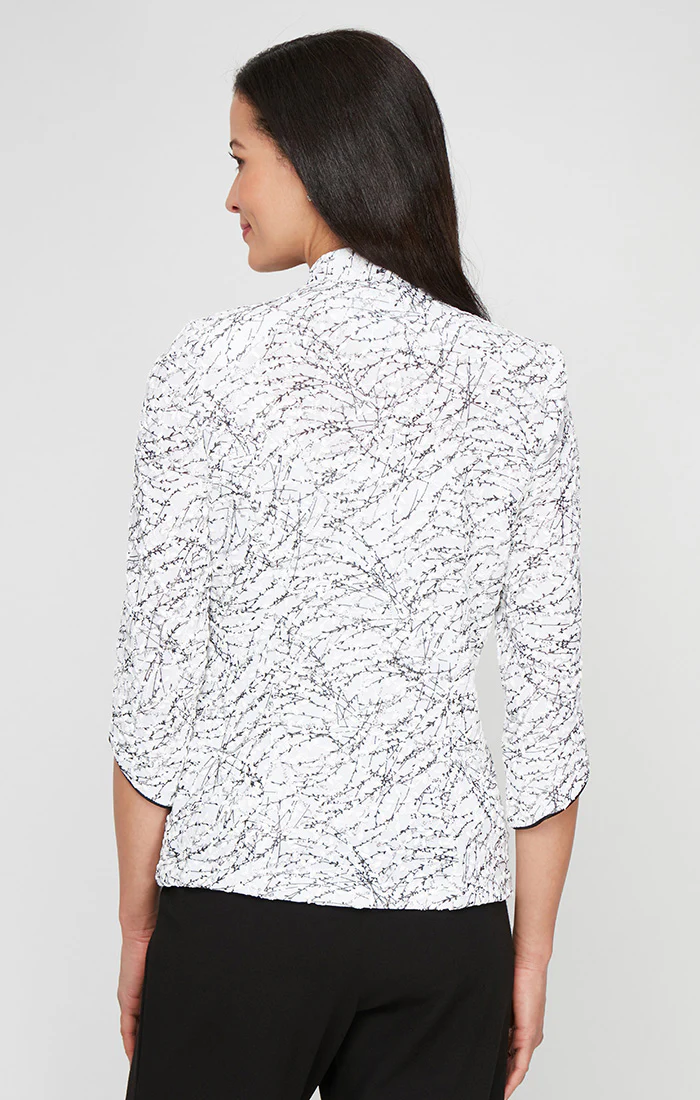 Textured Mandarin Neck Glitter Knit 3/4 Sleeve Twinset - Image 11