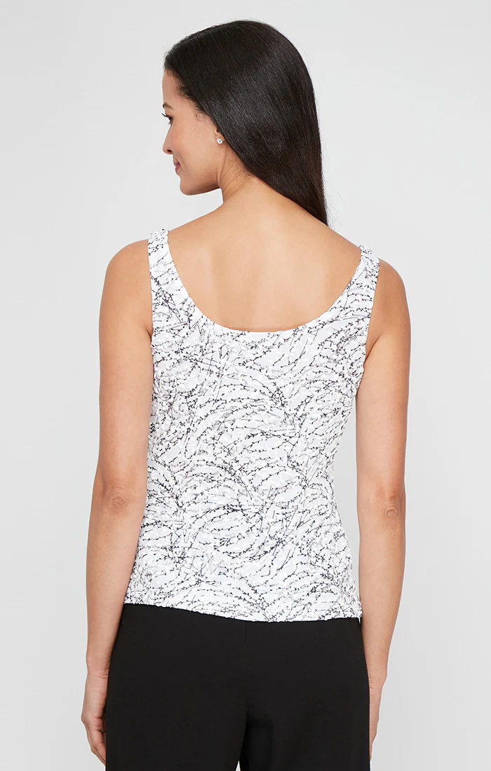 Textured Mandarin Neck Glitter Knit 3/4 Sleeve Twinset - Image 12