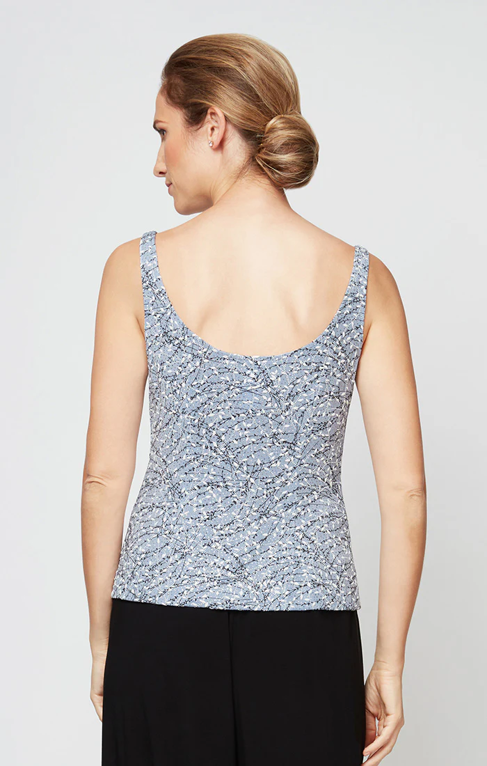 Textured Mandarin Neck Glitter Knit 3/4 Sleeve Twinset - Image 4